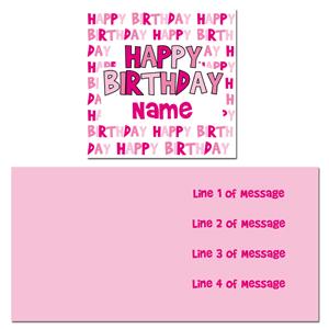 Happy Birthday Pink Text Card