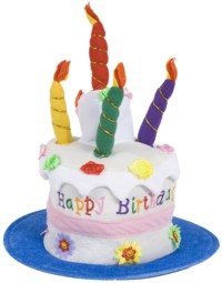 Happy Birthday Tier Cake Hat with Candles