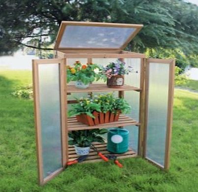 Happy Monkey Cold Frame Wooden Mini Greenhouse Timber Plants Vegetables Growhouse Upright