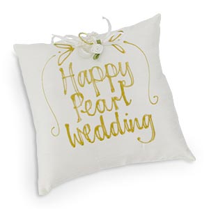 happy Pearl Wedding Hand Painted Pillow