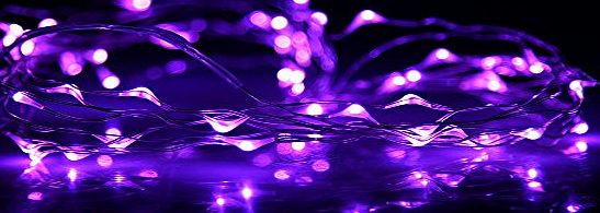 (50LED 5M 16.4FT,Purple Battery Operated) LED String Lights Copper Wire LED Starry Light for Outdoor Indoor decoration, Gardens, Christmas, Homes, Wedding and Party