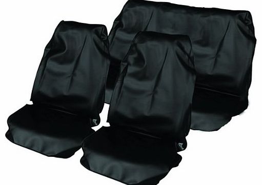 Water Resistant Universal Front & Rear Car Seat Cover Set - Black