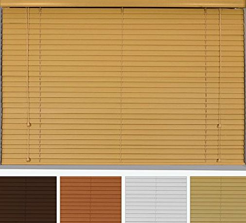 Hardwood Venetian Blind - 35mm Slats - Bass Wood - Many Colours amp; Sizes available (105cm, Oak)