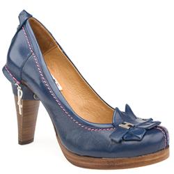 Harlot Female Jfile Court Leather Upper Evening in Navy, Tan