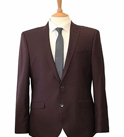 HARRY BROWN Mens Harry Brown 2 button burgundy slim fit fashion suit 40R