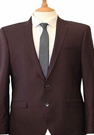HARRY BROWN Mens Harry Brown 2 button burgundy slim fit fashion suit 44L