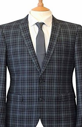 HARRY BROWN Mens Harry Brown 2 button green check slim fit fashion suit 40L