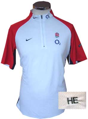 Ellis - England player issue (white) dry-fit lined top - 2005