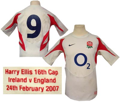 Ellis - No. 9 match worn shirt v Ireland 2007