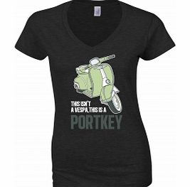 HARRY Potter Vespa Portkey Black Womens T-Shirt