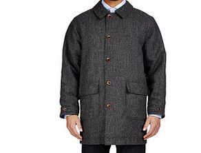 Grey and navy reversible coat