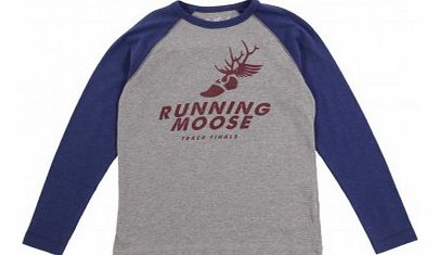 Raglan Running Moose t-shirt Grey `2 years,4