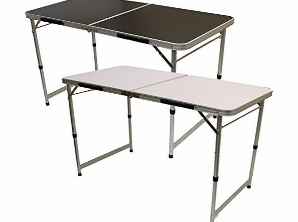 Hartleys 1.2m Aluminium Folding Table - Indoor/Outdoor Table with Carry Handles - Black