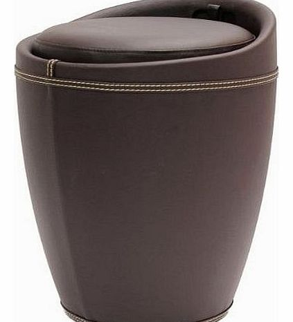 Hartleys Brown Faux Leather Ottoman Stool