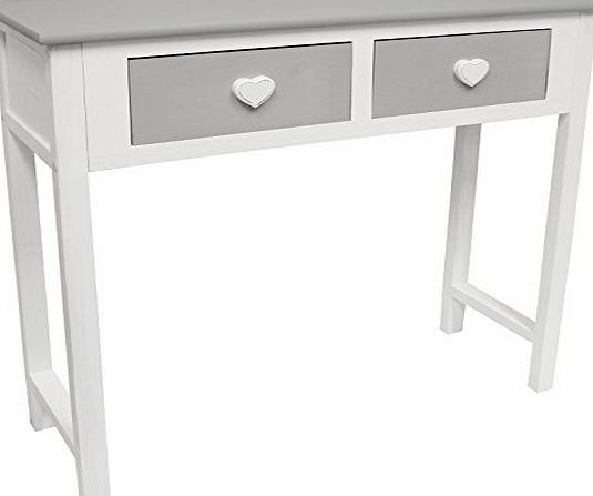 Hartleys White amp; Grey 2 Drawer Dressing/Console Table