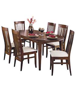 Walnut Extendable Dining Table and 6