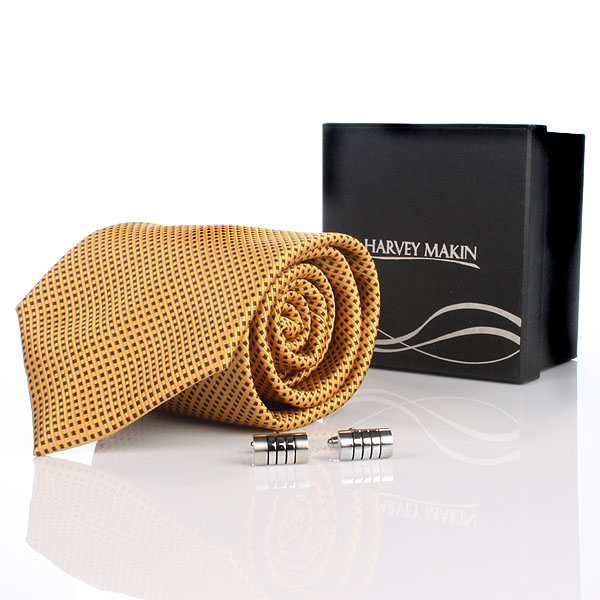 Makin Tie & Cufflink Set Gold