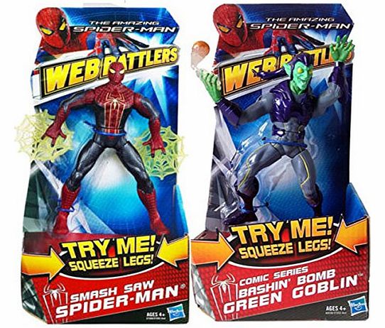 Hasbro Marvel Heroes SPIDERMAN vs THE GREEN GOBLIN 6`` figure gift set with actions