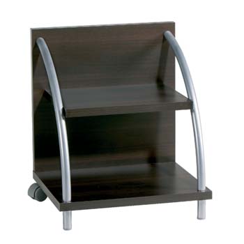 Caro Mobile Bedside Table in Wenge and Matt