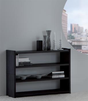 Hasena Kari Solid Oak 3 Shelf Bookcase in Black