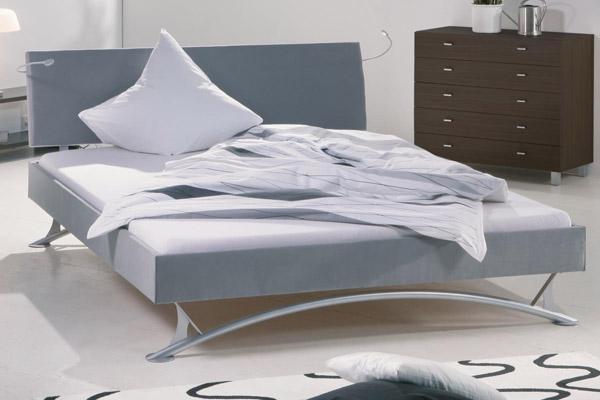 Hasena Modern York Legs- Lecco Headboard (platinum Grey Bed