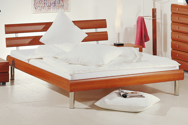 Softline Cherry Bed Frame with Soko Chrome Legs