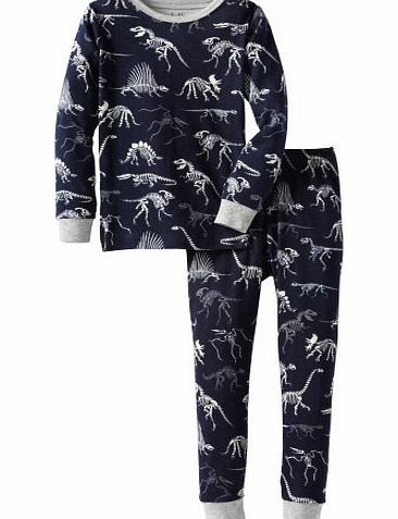 Hatley Boys OVL Dino Bones Pyjama Set, Blue, 3 Years