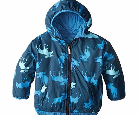 Hatley Boys Reversible Blue Moose Jacket, Blue, 4 Years