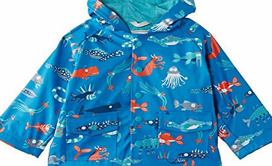 Hatley Boys Sea Creatures Raincoat, Blue, 6 Years