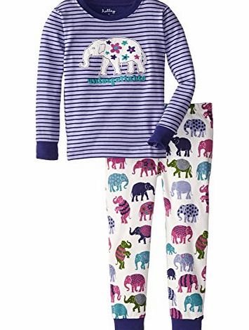 Hatley Girls APP Elephants Pyjama Set, Purple, 2 Years