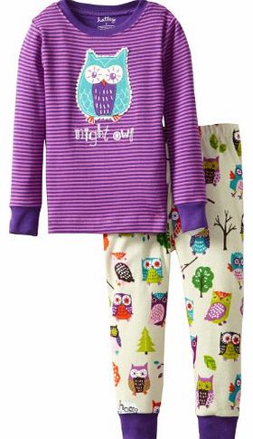 Girls APP Party Owls Pyjama Set, Purple, 12 Years