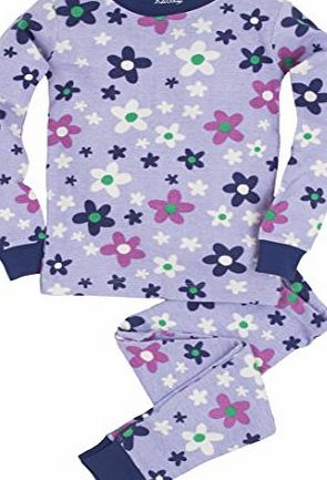 Hatley Girls OVL Lilac Flowers Pyjama Set, Purple, 4 Years