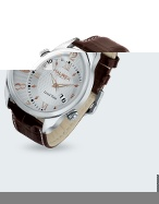 Haurex Big Fly - Brown Leather Band Dual-time Date Watch