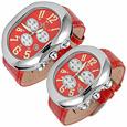 Haurex Red Ricurvo Chronograph Stainless Steel Watch