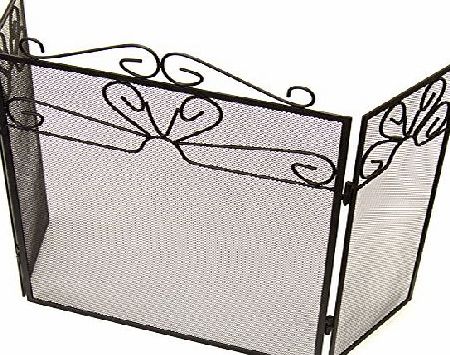 Hausen 3 Fold Fireplace Screen Safety Fire Guard/Mesh Cover
