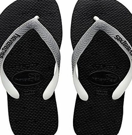 Havaianas Unisex Adults Top Mix Flip Flops - Black (Black/Steel Grey 6328), 9.5 UK (45/46 EU ) (43/44 BR)