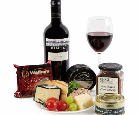 Hay Hampers Ploughmans Luncheon Cheese and Wine Gift Set