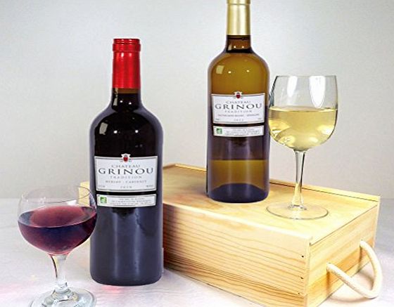 Hay Hampers Red amp; White Wine Duo Gift in a Wood Box