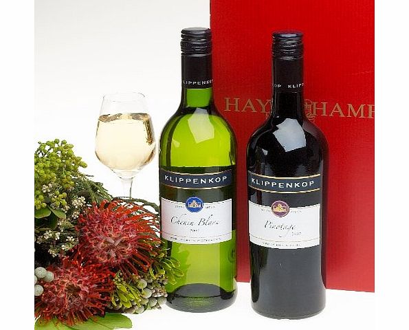 Hay Hampers South African wine duo - Two bottle white and red wine gift box