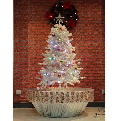 Hazel Eyes Snowing Christmas Tree with White/Silver Flower Pot Base - 2014 - 5 New Features