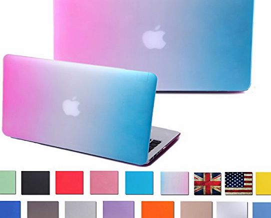 HDE Matte Hard Shell Clip Snap-on Case for MacBook Air 13`` - Fits Model A1369 / A1466 (Rainbow)