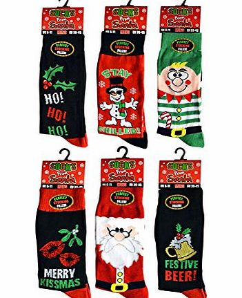 HDUK Mens Socks 3x Pairs of Mens Novelty Fun Christmas Socks / UK 6-11 Eur 39-45 **Fantastic Gift Idea**