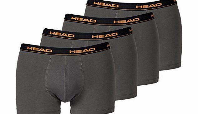 HEAD  Mens Boxers Boxer Shorts - Underpants/Knickers - Set of 4 - Blue/Black - Cotton, S, Black