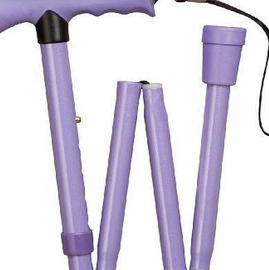 Healthsmart Folding Comfort Grip Walking Stick Purple