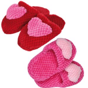 Heart Slippers - Red or Pink Slippers with Hearts