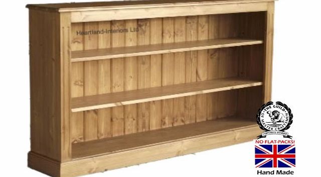 Low Pine Bookcase 5ft Wide, Handcrafted & Waxed Bookshelves, Choice of Colours, No flat packs, No assembly (BKO7)