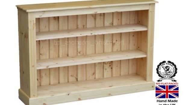 Solid Pine Bookcase, 3ft x 4ft Handcrafted & Waxed Adjustable Storage Display Shelving Unit, Bookshelves. Choice of Colours. No flat packs, No assembly