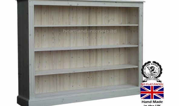 Heartland Pine Solid Pine Bookcase, 4ft x 5ft Handcrafted 