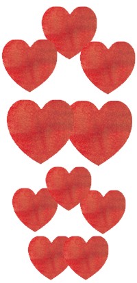hearts Cut Outs - Mini Glitter Asst (Pk10)