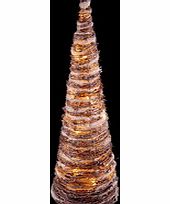 Rattan and metal LED cone tree